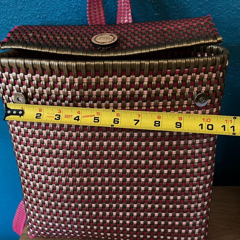 Maria Victoria Backpack Tote Handcrafted Recycled Plastic - Picture 9 of 10
